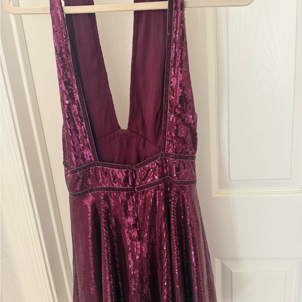 Free People Maroon Purple Sequin Mini Dress - Picture 4 of 5